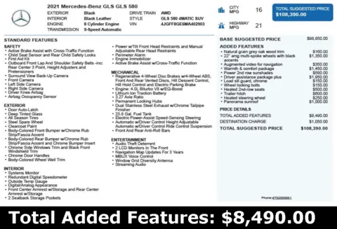 Another view of 2021 Mercedes-Benz GLS 580 for sale in Duluth, GA at Autoplex Atlanta