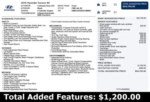Another view of 2016 Hyundai Tucson SE for sale in Duluth, GA at Autoplex Atlanta