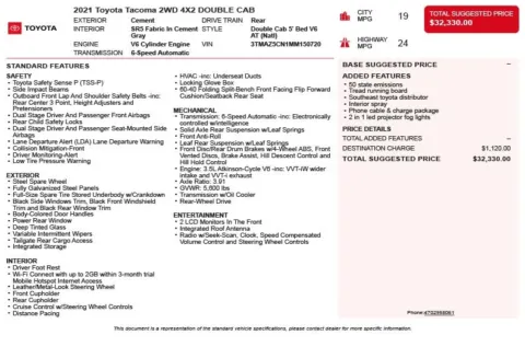 Another view of 2021 Toyota Tacoma SR5 for sale in Duluth, GA at Autoplex Atlanta