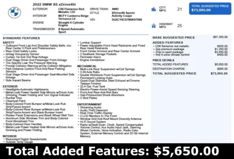 Another view of 2022 BMW X6 xDrive40i for sale in Duluth, GA at Autoplex Atlanta