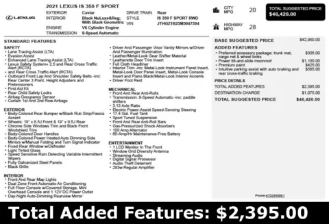 Another view of 2021 Lexus IS 350 F SPORT for sale in Duluth, GA at Autoplex Atlanta