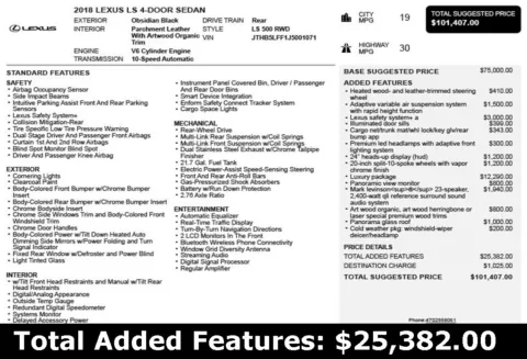 Another view of 2018 Lexus LS 500 Base for sale in Duluth, GA at Autoplex Atlanta