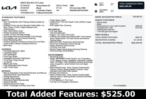 Another view of 2023 Kia K5 GT-Line for sale in Duluth, GA at Autoplex Atlanta