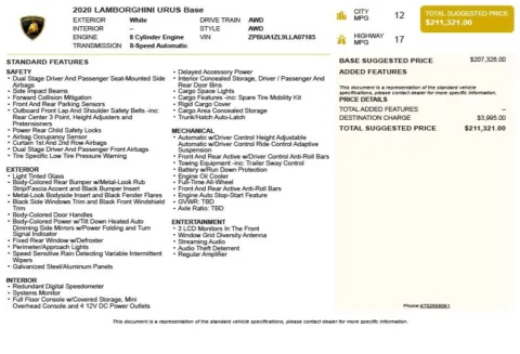 Another view of 2020 Lamborghini Urus for sale in Duluth, GA at Autoplex Atlanta