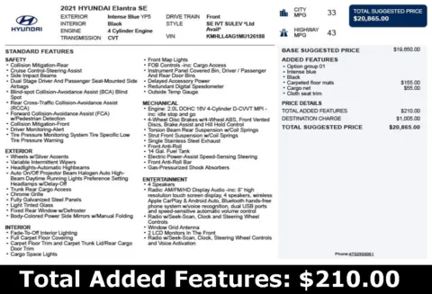 Another view of 2021 Hyundai Elantra SE for sale in Duluth, GA at Autoplex Atlanta
