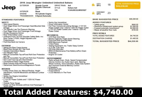 Another view of 2018 Jeep Wrangler Unlimited Sahara for sale in Duluth, GA at Autoplex Atlanta