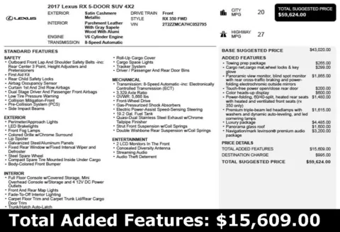 Another view of 2017 Lexus RX 350 for sale in Duluth, GA at Autoplex Atlanta