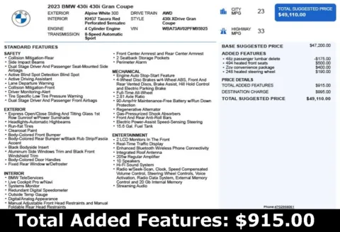 Another view of 2023 BMW 4 Series 430i Gran Coupe for sale in Duluth, GA at Autoplex Atlanta