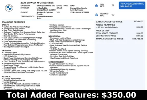 Another view of 2020 BMW X4 M Competition for sale in Duluth, GA at Autoplex Atlanta
