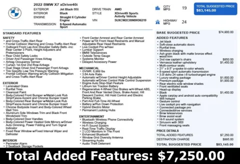 Another view of 2022 BMW X7 xDrive40i for sale in Duluth, GA at Autoplex Atlanta