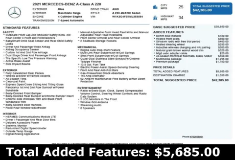Another view of 2021 Mercedes-Benz A-Class A 220 for sale in Duluth, GA at Autoplex Atlanta