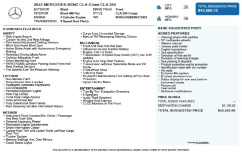 Another view of 2025 Mercedes-Benz CLA 250 for sale in Duluth, GA at Autoplex Atlanta