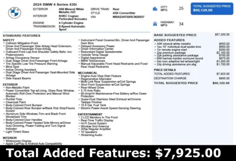 Another view of 2024 BMW 4 Series 430i for sale in Duluth, GA at Autoplex Atlanta