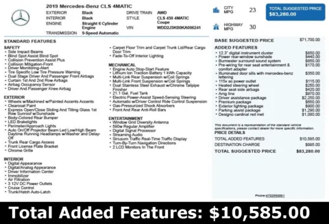 Another view of 2019 Mercedes-Benz CLS 450 for sale in Duluth, GA at Autoplex Atlanta