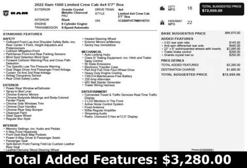 Another view of 2022 Ram 1500 Limited for sale in Duluth, GA at Autoplex Atlanta