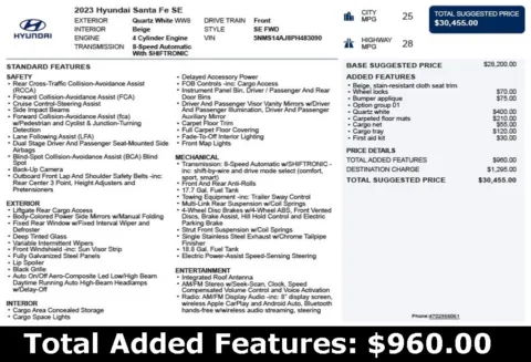 Another view of 2023 Hyundai Santa Fe SE for sale in Duluth, GA at Autoplex Atlanta