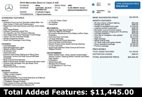 Another view of 2019 Mercedes-Benz A-Class A 220 for sale in Duluth, GA at Autoplex Atlanta