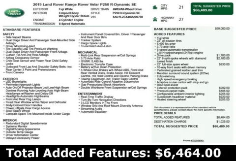 Another view of 2019 Land Rover Range Rover Velar SE R-Dynamic for sale in Duluth, GA at Autoplex Atlanta