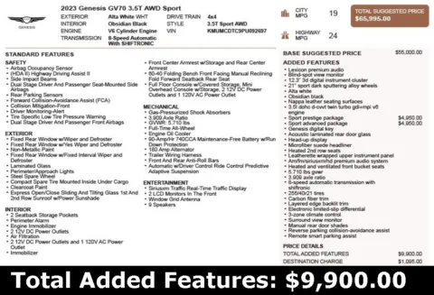 Another view of 2023 Genesis GV70 3.5T Sport for sale in Duluth, GA at Autoplex Atlanta