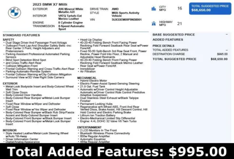 Another view of 2023 BMW X7 M60i for sale in Duluth, GA at Autoplex Atlanta