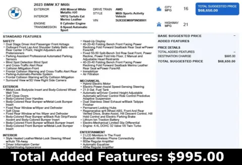 Another view of 2023 BMW X7 M60i for sale in Duluth, GA at Autoplex Atlanta