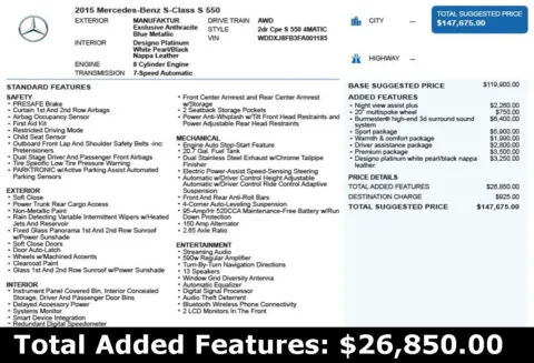 Another view of 2015 Mercedes-Benz S-Class S 550 for sale in Duluth, GA at Autoplex Atlanta