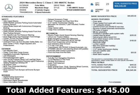 Another view of 2024 Mercedes-Benz C-Class C 300 for sale in Duluth, GA at Autoplex Atlanta