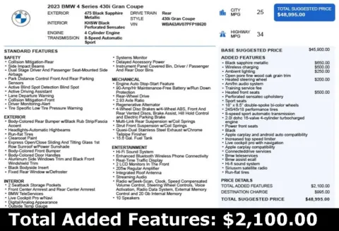 Another view of 2023 BMW 4 Series 430i Gran Coupe for sale in Duluth, GA at Autoplex Atlanta