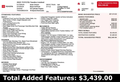 Another view of 2023 Toyota Tundra Hybrid Limited for sale in Duluth, GA at Autoplex Atlanta