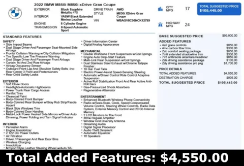 Another view of 2022 BMW 8 Series M850i xDrive Gran Coupe for sale in Duluth, GA at Autoplex Atlanta