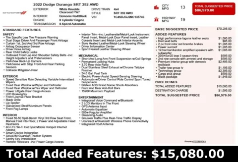 Another view of 2022 Dodge Durango SRT 392 for sale in Duluth, GA at Autoplex Atlanta