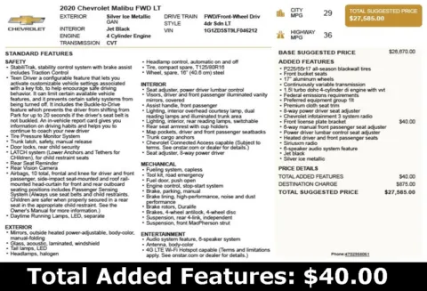 Another view of 2020 Chevrolet Malibu LT for sale in Duluth, GA at Autoplex Atlanta