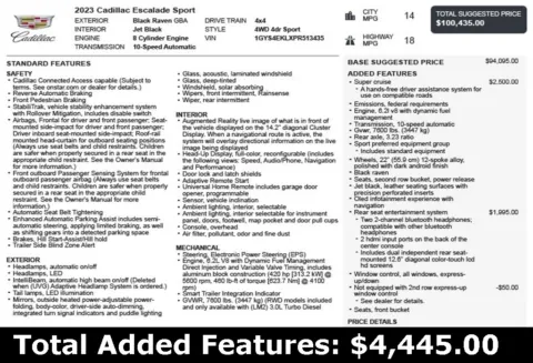 Another view of 2023 Cadillac Escalade Sport for sale in Duluth, GA at Autoplex Atlanta