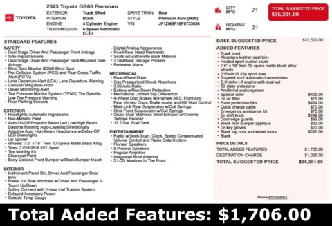 Another view of 2023 Toyota GR86 Premium for sale in Duluth, GA at Autoplex Atlanta