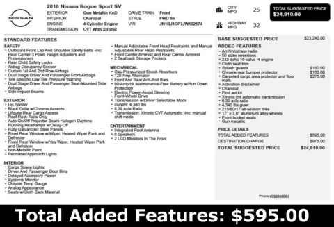 Another view of 2018 Nissan Rogue Sport SV for sale in Duluth, GA at Autoplex Atlanta