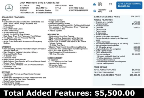 Another view of 2021 Mercedes-Benz E-Class E 350 for sale in Duluth, GA at Autoplex Atlanta