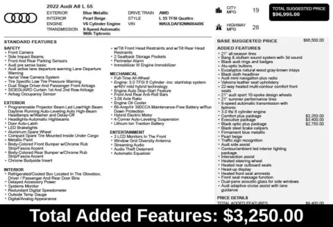 Another view of 2022 Audi A8 L 55 for sale in Duluth, GA at Autoplex Atlanta