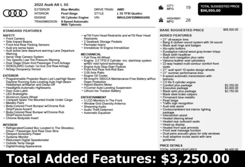 Another view of 2022 Audi A8 L 55 for sale in Duluth, GA at Autoplex Atlanta