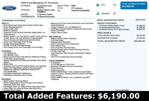Another view of 2024 Ford Mustang GT Premium for sale in Duluth, GA at Autoplex Atlanta