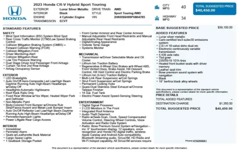 Another view of 2023 Honda CR-V Hybrid Sport Touring for sale in Duluth, GA at Autoplex Atlanta