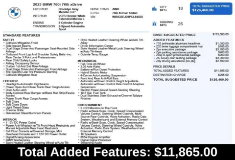 Another view of 2023 BMW 7 Series 760i xDrive for sale in Duluth, GA at Autoplex Atlanta