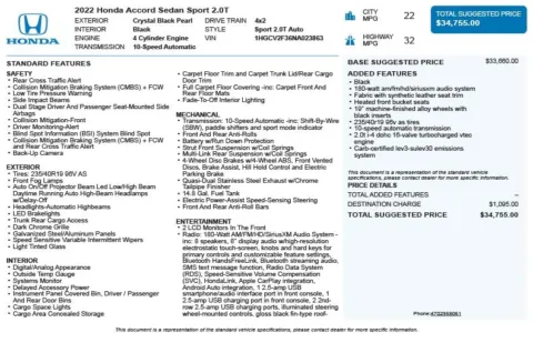 Another view of 2022 Honda Accord Sport 2.0T for sale in Duluth, GA at Autoplex Atlanta