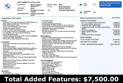 Another view of 2021 BMW X5 xDrive40i for sale in Duluth, GA at Autoplex Atlanta