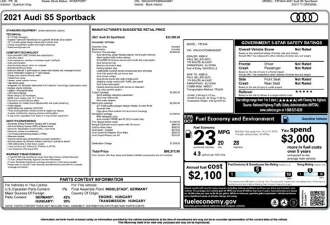 Another view of 2021 Audi S5 Sportback Premium Plus for sale in Duluth, GA at Autoplex Atlanta