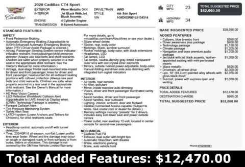 Another view of 2020 Cadillac CT4 Sport for sale in Duluth, GA at Autoplex Atlanta