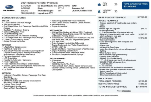 Another view of 2021 Subaru Forester Premium for sale in Duluth, GA at Autoplex Atlanta