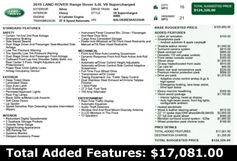 Another view of 2019 Land Rover Range Rover 5.0L V8 Supercharged for sale in Duluth, GA at Autoplex Atlanta