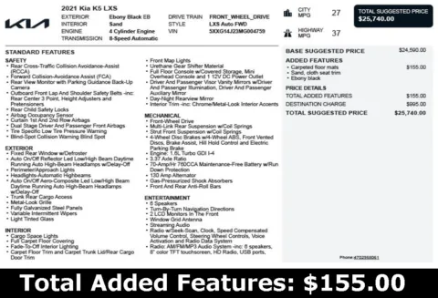 Another view of 2021 Kia K5 LXS for sale in Duluth, GA at Autoplex Atlanta