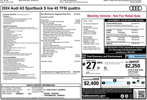 Another view of 2024 Audi A5 Sportback 45 S line Premium Plus for sale in Duluth, GA at Autoplex Atlanta