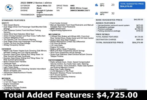 Another view of 2022 BMW 2 Series M240i for sale in Duluth, GA at Autoplex Atlanta